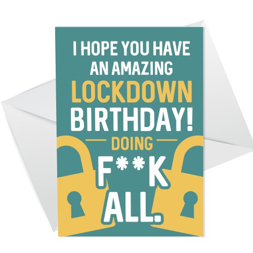 RUDE Birthday Card For Him Her Funny Birthday Card Lockdown