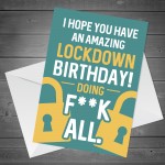 RUDE Birthday Card For Him Her Funny Birthday Card Lockdown