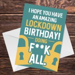 RUDE Birthday Card For Him Her Funny Birthday Card Lockdown