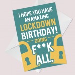 RUDE Birthday Card For Him Her Funny Birthday Card Lockdown