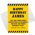 PERSONALISED Lockdown Birthday Card Self Isolation For Him Her