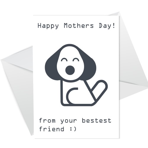 Happy Mothers Day Gift Card Dog Pet Gift Cute Mum