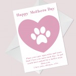 Happy Mothers Day Gift Card Dog Pet Gift Cute Paw Prints Cards 