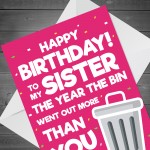 Funny Birthday Card For Sister Lockdown Design Novelty Card