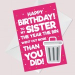 Funny Birthday Card For Sister Lockdown Design Novelty Card