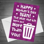 Funny Lockdown Mothers Day Card For Nan Novelty Card For Her