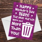 Funny Lockdown Mothers Day Card For Nan Novelty Card For Her