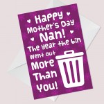 Funny Lockdown Mothers Day Card For Nan Novelty Card For Her