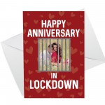 Personalised Anniversary Lockdown Card For Him Her Boyfriend