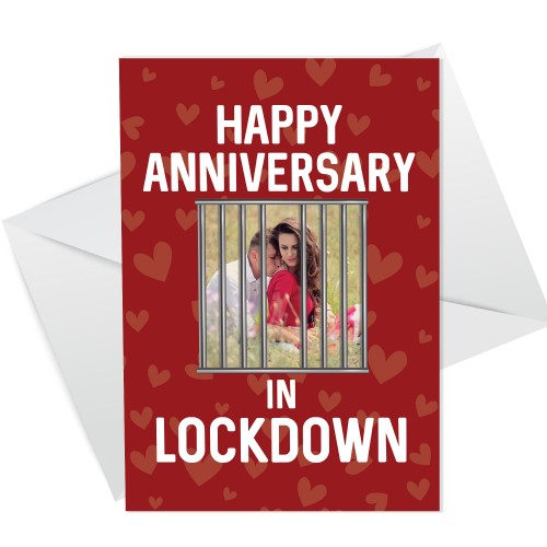 Personalised Anniversary Lockdown Card For Him Her Boyfriend