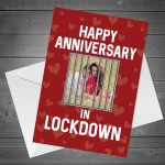 Personalised Anniversary Lockdown Card For Him Her Boyfriend