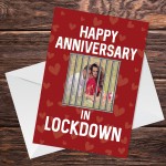 Personalised Anniversary Lockdown Card For Him Her Boyfriend