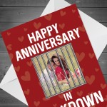 Personalised Anniversary Lockdown Card For Him Her Boyfriend