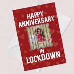 Personalised Anniversary Lockdown Card For Him Her Boyfriend