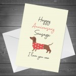 Funny Anniversary Card For Boyfriend Girlfriend Dachshund Design