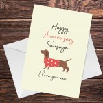 Funny Anniversary Card For Boyfriend Girlfriend Dachshund Design