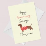 Funny Anniversary Card For Boyfriend Girlfriend Dachshund Design