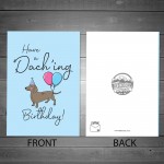 Funny Dachshund Birthday Card For Men Women Pet Design