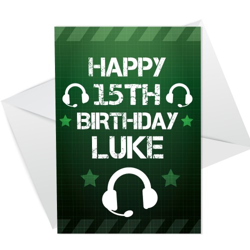 Gamer Birthday PERSONALISED Card For Son Brother Grandson