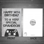 Personalised Birthday Card For Grandson Gamer Birthday Card