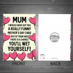 Funny Rude Mothers Day Card For Mum Novelty Humour Card