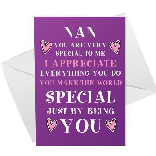 Special Card For Nan On Mothers Day Birthday From Granddaughter