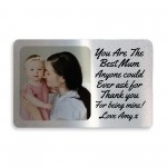 Personalised Photo Metal Card Insert Mothers Day Birthday Gift