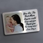 Personalised Photo Metal Card Insert Mothers Day Birthday Gift