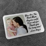 Personalised Photo Metal Card Insert Mothers Day Birthday Gift