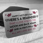 Mothers Day Gift PERSONALISED Metal Wallet Insert Special Gift