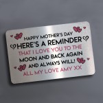 Mothers Day Gift PERSONALISED Metal Wallet Insert Special Gift