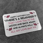 Mothers Day Gift PERSONALISED Metal Wallet Insert Special Gift