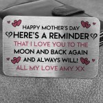 Mothers Day Gift PERSONALISED Metal Wallet Insert Special Gift