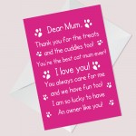 Funny Birthday Mothers Day Card For Mum From The Cat Poem