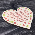 Mum Thank You Gifts Wooden Heart Sign Mothers Day Gifts