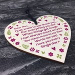 Nan Thank You Gifts Wooden Heart Sign Mothers Day Birthday Gift