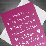 Mothers Day Card From Daughter Son Thank You Mum Poem