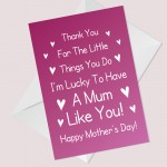 Mothers Day Card From Daughter Son Thank You Mum Poem