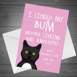 Funny Mothers Day Card From The Cat Pet Animal Cat Bum Rude