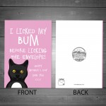 Funny Mothers Day Card From The Cat Pet Animal Cat Bum Rude