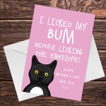 Funny Mothers Day Card From The Cat Pet Animal Cat Bum Rude