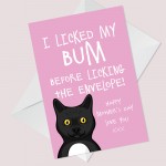 Funny Mothers Day Card From The Cat Pet Animal Cat Bum Rude