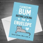 Funny Birthday Card From The Cat Rude Cheeky Card For Mum Dad