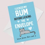 Funny Birthday Card From The Cat Rude Cheeky Card For Mum Dad