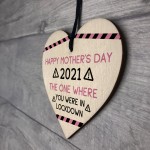 Funny Mothers Day Gift LOCKDOWN 2021 Gift For Mum Wood Heart