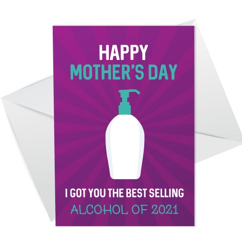 Funny Happy Mother's Day Card For Mum Joke Alcohol Lockdown