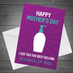 Funny Happy Mother's Day Card For Mum Joke Alcohol Lockdown