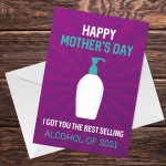 Funny Happy Mother's Day Card For Mum Joke Alcohol Lockdown