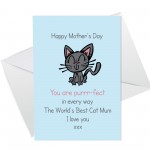 Funny Mothers Day Card For Cat Lover PURRFECT Cat Mum Joke