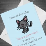 Funny Mothers Day Card For Cat Lover PURRFECT Cat Mum Joke